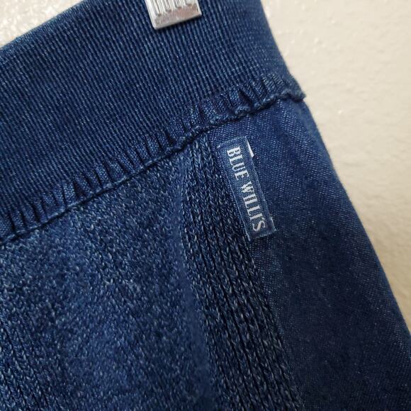 BLUE WILLI'S Vintage Knit Denim Look Midi Skirt Sz M - Picture 3 of 7